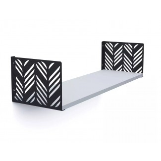 Полиця навісна Листя 170х900х220 Меткас, 25 кг/полицю, ЛДСП, антрацит-білий сніг