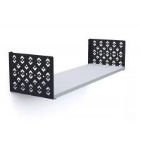 Полиця навісна Візерунок 170х900х220 Меткас, 25 кг/полицю, ЛДСП, антрацит-білий сніг