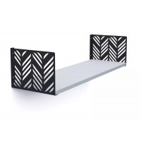 Полиця навісна Листя 170х700х220 Меткас, 25 кг/полицю, ЛДСП, антрацит-білий сніг