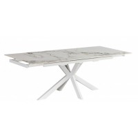 Стіл обідній Квант (білий/кераміка нефрит) 1600(+600)*900