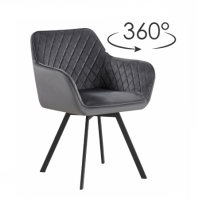 Крісло Імпульс з поворотний механізмом (Велюр темно-сірий)