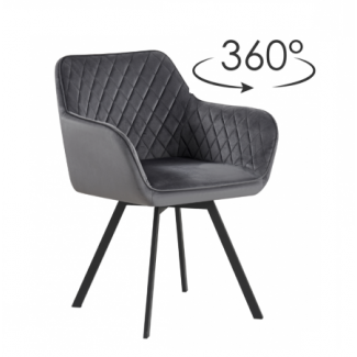 Крісло Імпульс з поворотний механізмом (Велюр темно-сірий)