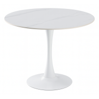 Круглий стіл з керамічною стільницею та металевою основою Ø90 см Тюльпан С