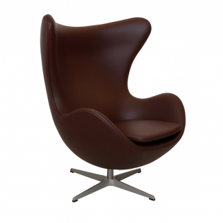 Дизайнерське крісло з коричневої екошкіри на металевій хрестовині Егг