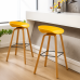 Барний стілець із пластику та металу жовтий Адель