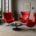 Дизайнерське крісло червона екошкіра Егг