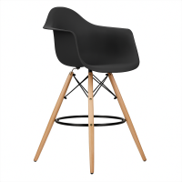 Стілець високий Тауер Вуд Eames барний хокер чорний