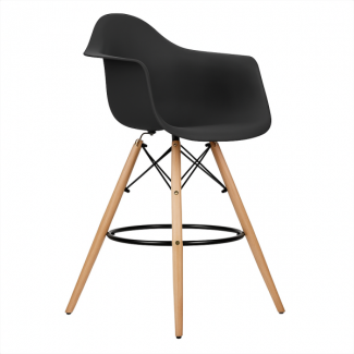 Стілець високий Тауер Вуд Eames барний хокер чорний в Одессе от магазина «Оникс»
