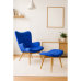 Крісло Флоріно з банкеткою синя тканина