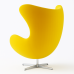 Дизайнерське крісло Егг жовта екошкіра Дизайнерське крісло Егг жовта екошкіра