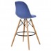 Барний стілець із велюровим сидінням і дерев’яними ніжками Лорена Н синій Барний стілець із велюровим сидінням і дерев’яними ніжками Лорена Н синій