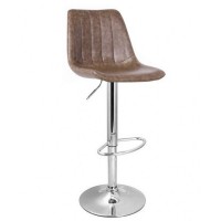 Стілець високий барний з екошкіри з регулюванням висоти, коричневий під старовину Кастор Х