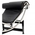 Шезлонг Лекор нержавіюча сталь, чорний шкірозамінник