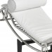 Шезлонг Лекор нержавіюча сталь, білий шкірозамінник