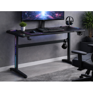 Стіл геймерський Енерджі (чорний з Led підсвіткою)