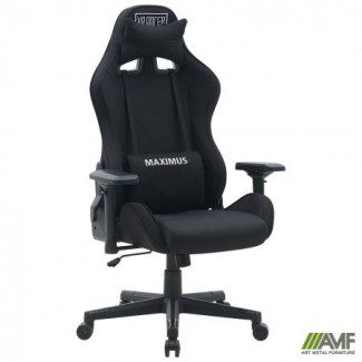 Крісло геймерське VR Racer Textile Maximus тканина чорна/чорний/Максимус