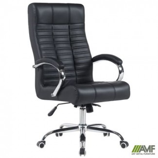 Крісло керівника Atlantis-X, механізм Anifix, шкірозамінник чорний/Атлантіс в Одессе от магазина «Оникс»