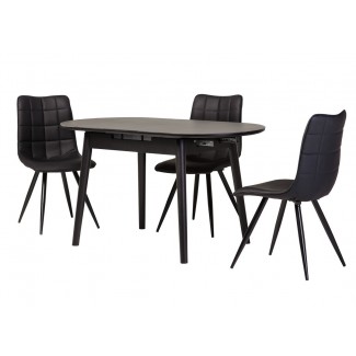 Керамічний стіл TM-85 чорний онікс 110/140х75