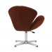 Крісло Сван у тканині букле з регулюванням висоти коричневе