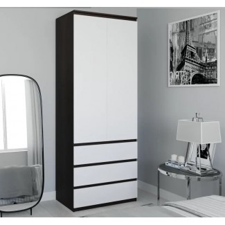 Шафа розпашна для одягу з трубою та шухлядами для спальні (T211) 803х502х2117