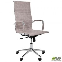 Крiсло Slim HB Хром Tilt WAX Light Grey/Слім
