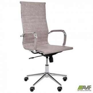 Крiсло Slim HB Хром Tilt WAX Light Grey/Слім