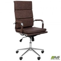 Крiсло Slim FX HB Хром Tilt WAX Coffee/Слім