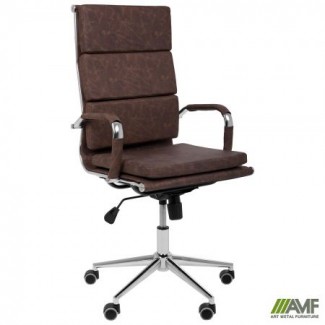 Крiсло Slim FX HB Хром Tilt WAX Coffee/Слім