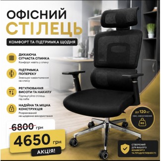 Крісло Арктик BL R-SR Чорний (LVB-308 Black OS-3000 Black) Крісло Арктик BL R-SR Чорний (LVB-308 Black OS-3000 Black)