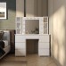Туалетний стіл з дзеркалом і підсвіткою Kler 120x140/75x43 см – Графіт/Клер