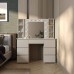 Туалетний стіл з дзеркалом і підсвіткою Kler 120x140/75x43 см – Графіт/Клер