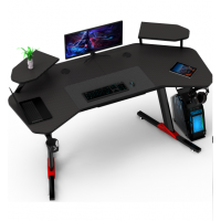 Геймерський комп'ютерний стіл GT Racer T-1246 (160x60x73) Black Геймерський комп'ютерний стіл GT Racer T-1246 (160x60x73) Black