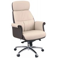 Крісло Драгобрат AL MB (Шкіра LC-F Beige/PU Dark brown)