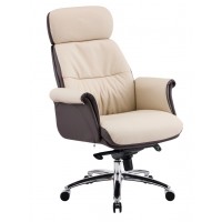 Крісло Драгобрат AL MB (Шкіра LC-F Beige/PU Dark brown) Крісло Драгобрат AL MB (Шкіра LC-F Beige/PU Dark brown)