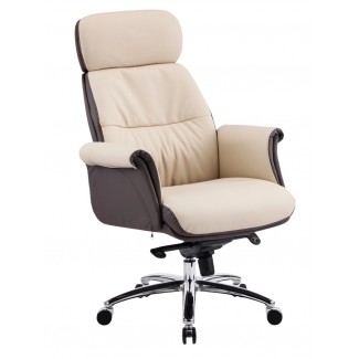 Крісло Драгобрат AL MB (Шкіра LC-F Beige/PU Dark brown)